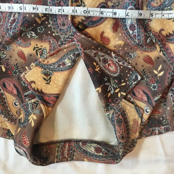 Spread Your Wings Womens Size XL Coat Jacket Brown Paisley Print Button Front - Picture 13 of 16